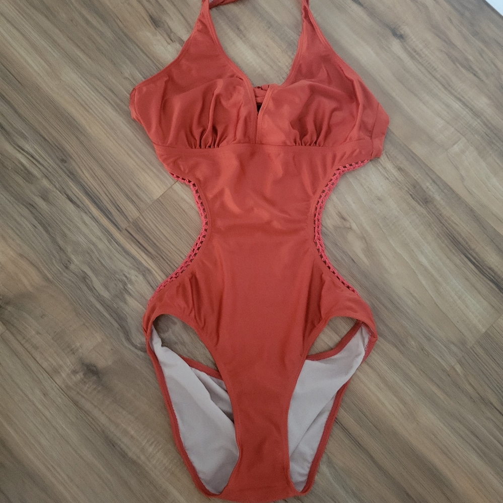 Envya, Size Large Burnt Orange Swimsuit